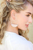 Circle Beaded Drop Hoops with Blush Leatherette Detail